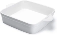 8x8 Inch Square Porcelain Baking Dish With Double Handles Nonstick Oven Casserol