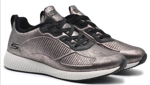 SKECHERS SNEAKERS BOBS SQUAD SPARKLE GRIGIO DONNA RUNNING 33155PEW | eBay