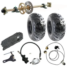 44" ATV Quad Go Kart Rear Live Axle Kit Sprocket Brake 7'' 8'' Wheel Hub Go Cart