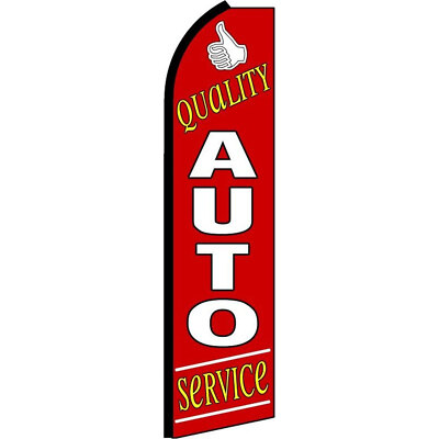 Quality Auto Service  3 ft X 11 1/2 ft Swooper Flag (Hardware Sold Separately)