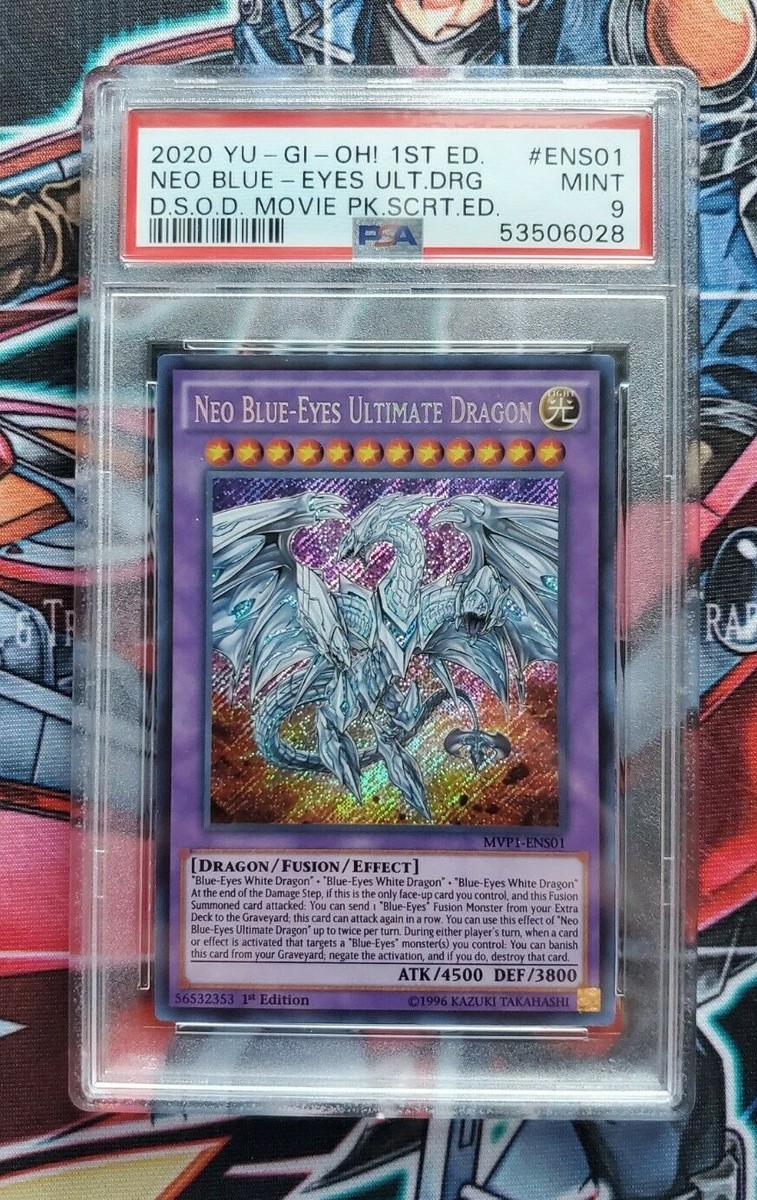 Yugioh PSA 9 Neo Blue-Eyes Ultimate Dragon MVP1-ENS01 1st Edition