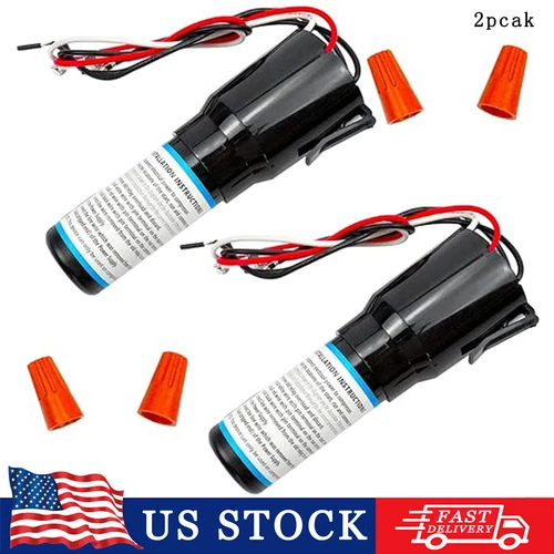 2Pcs RCO210 3 in 1 Relay Hard Start Capacitor Kits Refrigerator 1/2 HP 115VAC