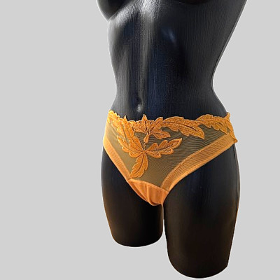 La Perla Exklusiver Bikini Slip Orange Gr. 38 Spitze, Tüll Luxus Dessous Neu
