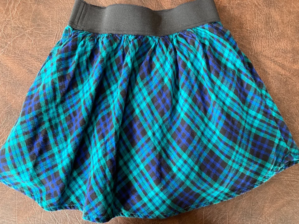 Falda a Cuadros Niña Talla L 10-12 TOTAL GIRL Algodón Negro/Verde/Azul Foto 4 de 4