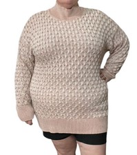 Knox Rose Sweater Womens Size XXL Peach Oversized Mock Neck Cozy Soft Jumper