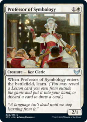 MTG-4x-Near Mint, English-Professor of Symbology - Foil-Strixhaven