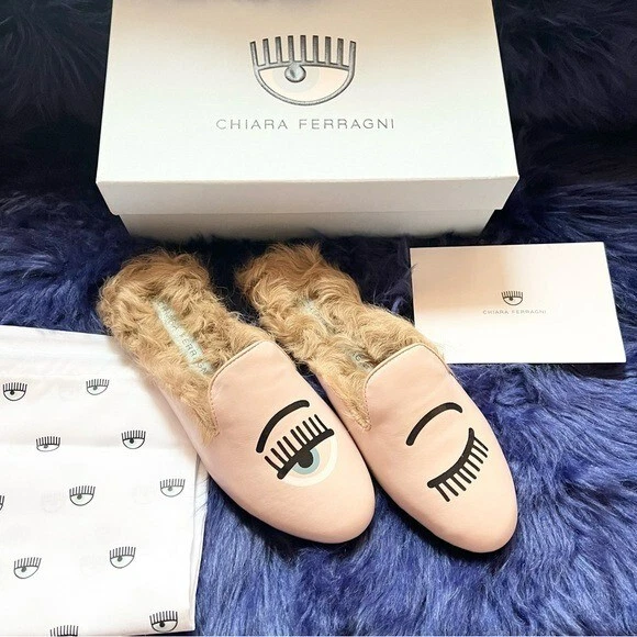 Chiara ferragni fur mules sale
