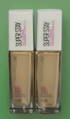 Maybelline Super Stay Full Coverage 24HR Foundation 115 Ivory 1oz Ea 2pcs Read