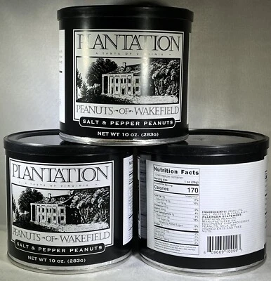 PLANTATION PEANUTS OF WAKEFIELD Plantation Peanuts Salt & Pepper Peanuts by Being Well Essentials 3 x 10oz