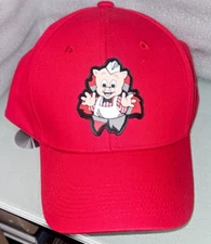 towsleys pig promos !  PIGGLY WIGGLY  rubber patch  red  strapback  cap hat