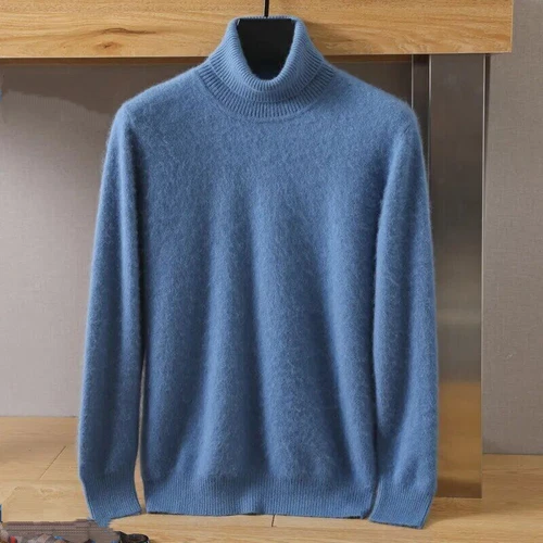Herren Reiner Nerz Kaschmir Rollkragen Langarm Freizeit Pullover Unterhemden Tops - Bild 22 von 36