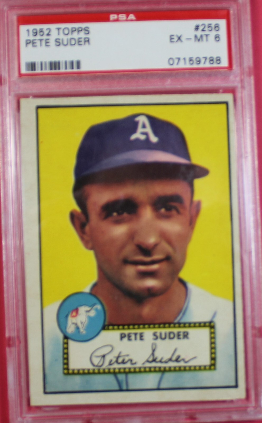 1952 TOPPS PETE SUDER #256 PSA 6 EX-MT PHILADELPHIA ATHLETICS