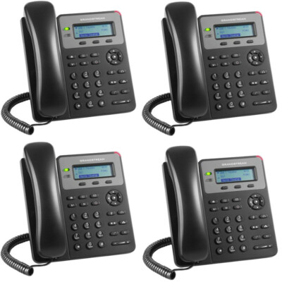 4 Pack Set Grandstream Small Business 1-LIne IP Phone with PoE LCD GXP1615