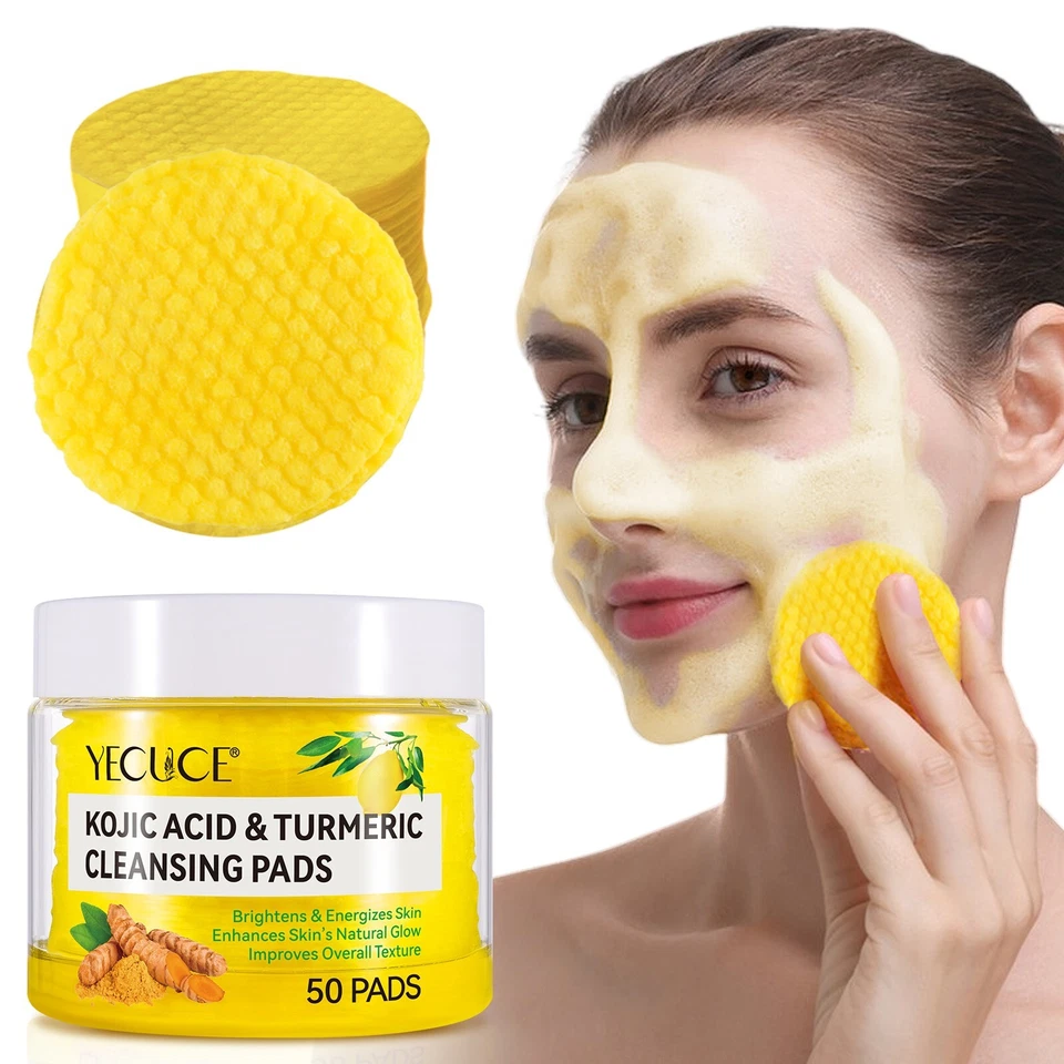 Exfoliante facial exfoliante con ácido kójico y cúrcuma 50 almohadillas Top Seller EE. UU. Foto 3 de 4
