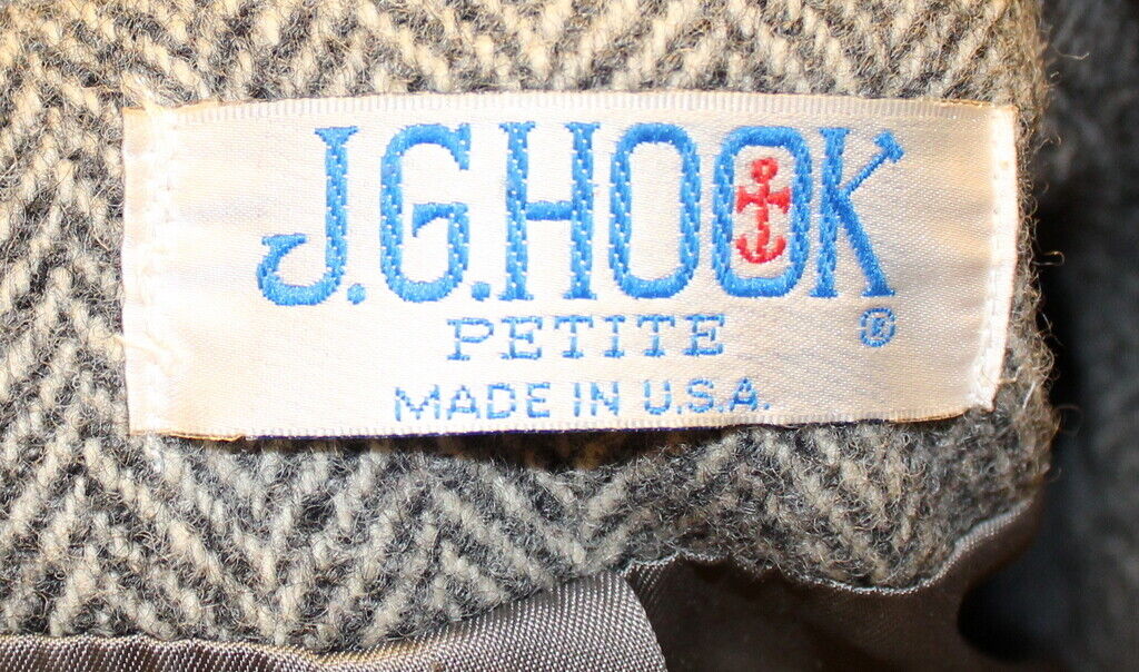 Vintage J.G. Hook Women's Gray Herringbone Wool L… - image 2