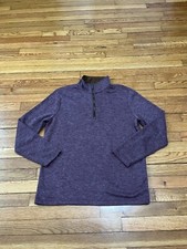 Banana Republic Men's 1/4 Zip Pullover Mock Neck Sweater Size Large Burgundy Red