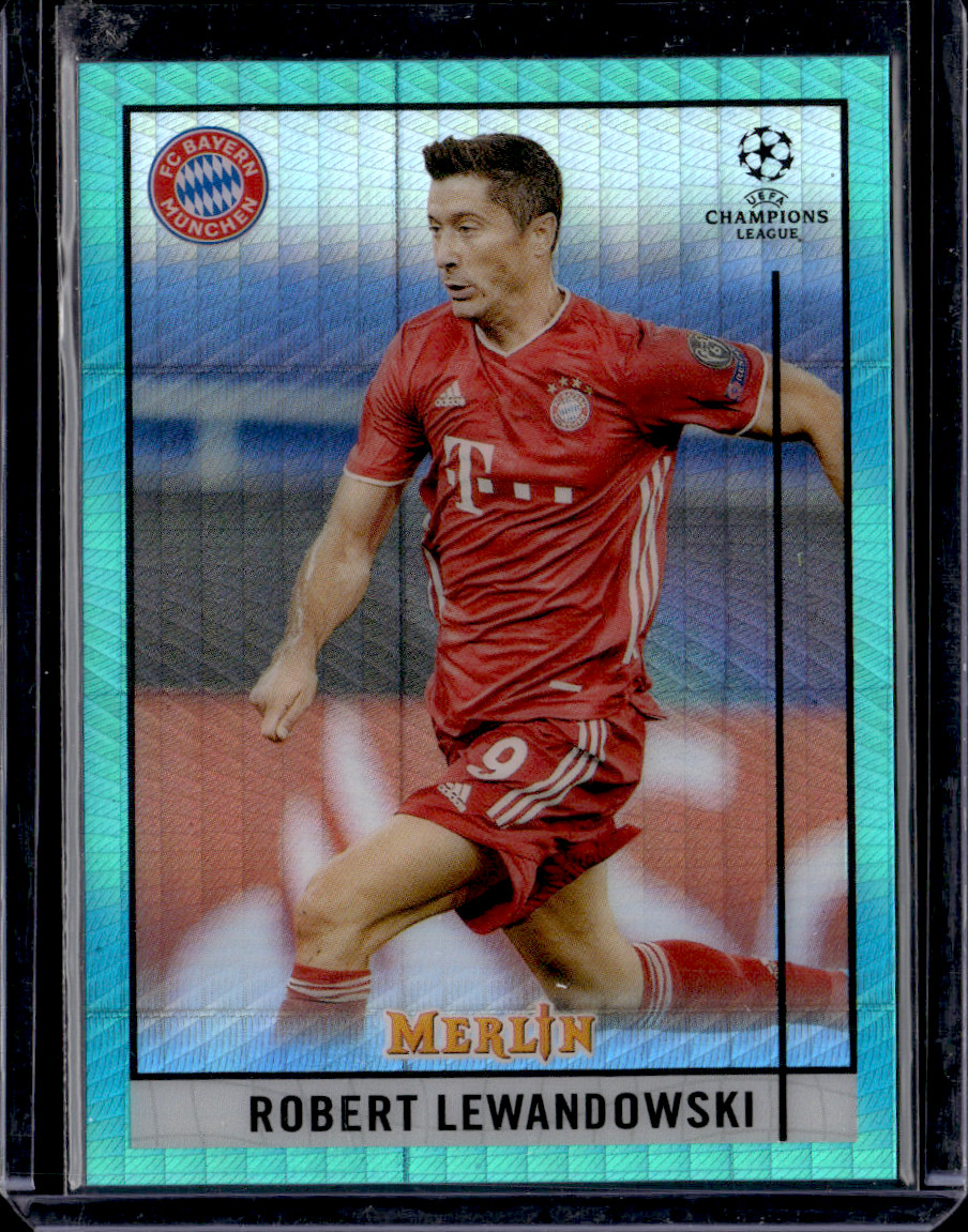 ROBERT LEWANDOWSKI 2020/21 Topps Merlin Aqua Wave UEFA Champions League #75