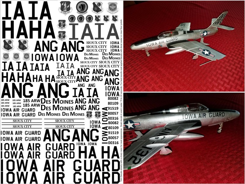 IOWA ANG Decals 1/32 1/48 1/72 1/144 F-16 F-84 P-51 A-7 F-100 F-86 T-33 P-40 