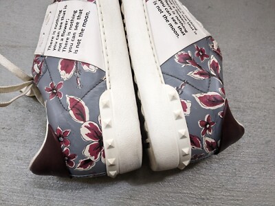 Valentino Rockstud Sneakers Floral Men 9.5 42.5 Gray Leather