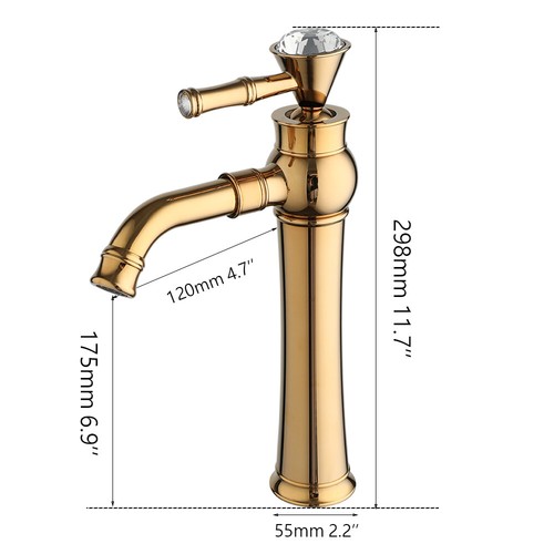 Bathroom Gold Round Ceramic Basin Sink Bowl Tap Pop Drain Mixer Faucet Set - Picture 3 of 13