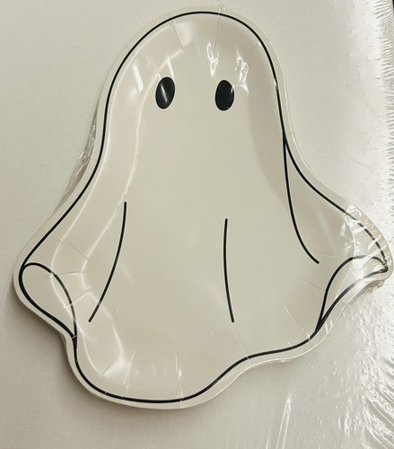 Nuovi 12 piatti di carta fantasma 8" x 7" made in Vietnam Halloween - Foto 5 di 6