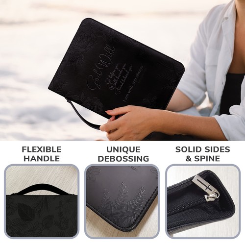 Bible Cover Case for Women – Leather Carrying Bag Large Size – Fits Book 7 x ... - Picture 2 of 6