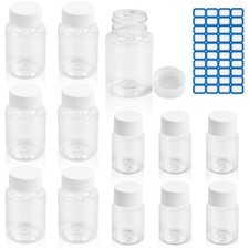 12 PCS Clear Plastic Pill Bottle, 30ml/80ml Empty Medicine Bottles with Caps,...