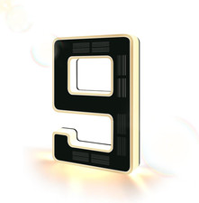 6.7 Inch Solar Lighted House Numbers for Outside, Light up Waterproof LED Addres