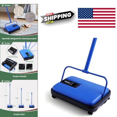 Hand Push Carpet Sweeper Easy Cleaning for Carpets and Rugs with Nylon Material