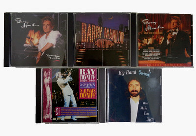 Lot 5 CDs Barry Manilow Showstoppers Big Band Xmas Ray Conniff Mike Van Elsen
