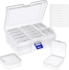 Bead Organizer and Storage, 15 Pcs Clear Storage Containers, Mini clear