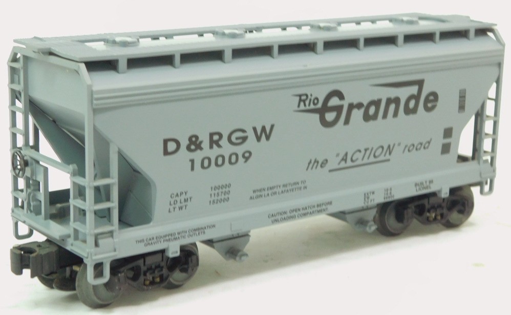 Used Lionel 6-17008 D&RG 2-Bay Hopper Car w/Box