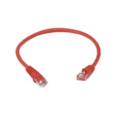 MONOPRICE 2128 Patch Cord,Cat 5e,Booted,Red,1.0 ft. 5PZT0