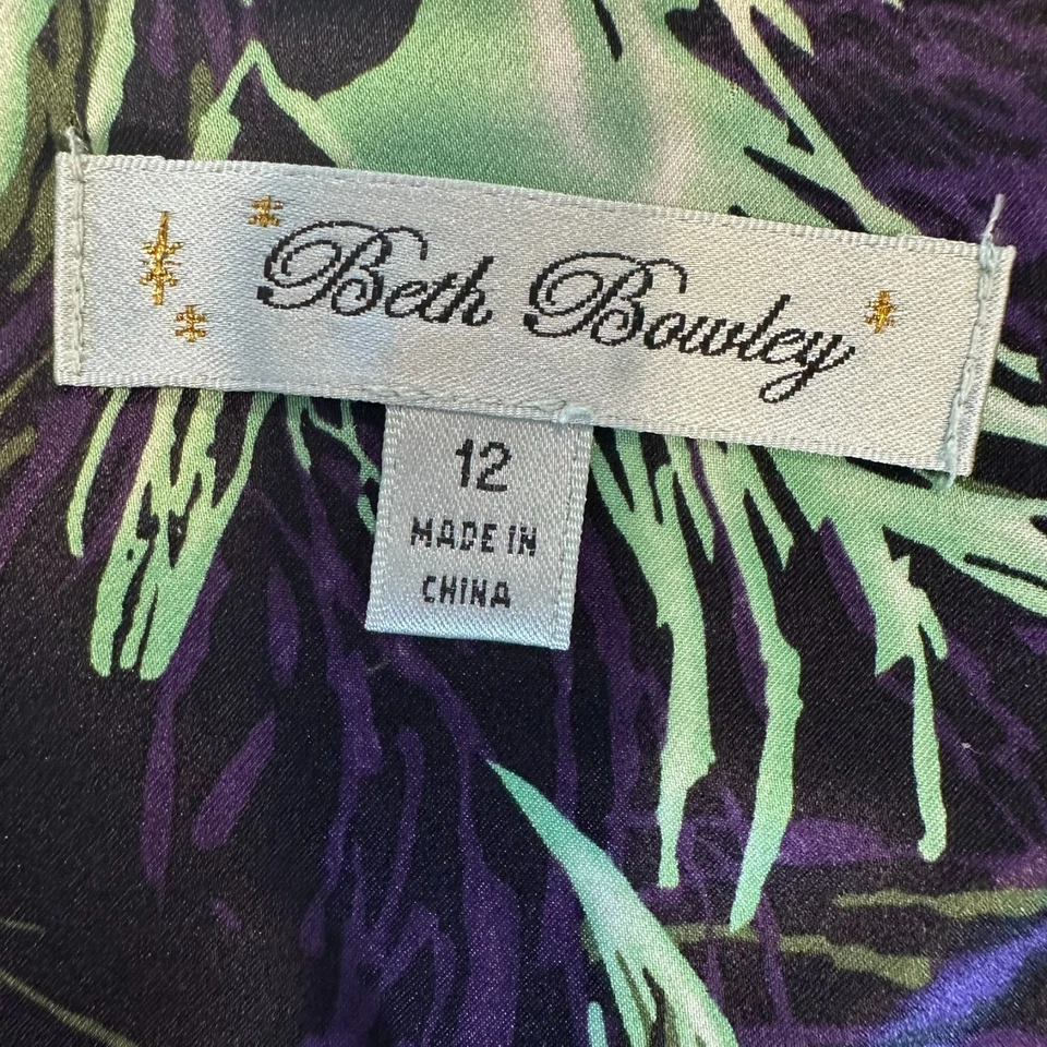 Vestido sin Mangas Anthropologie Beth Bowley Talla (12) 100% Seda Correas de Espagueti Verde Foto 3 de 4