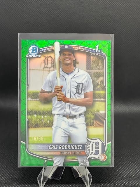 2025 Bowman Chrome - Cris Rodriguez - 1st Bowman - Green Reptilian - ser#/99