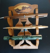Pen Stand - Rare vintage Asian folding wood rack for fountian pens or brushes