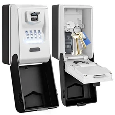 HUANLANG Key Lock Box Wall Mount - Outdoor Combination Lock Box with 6 Dials ...