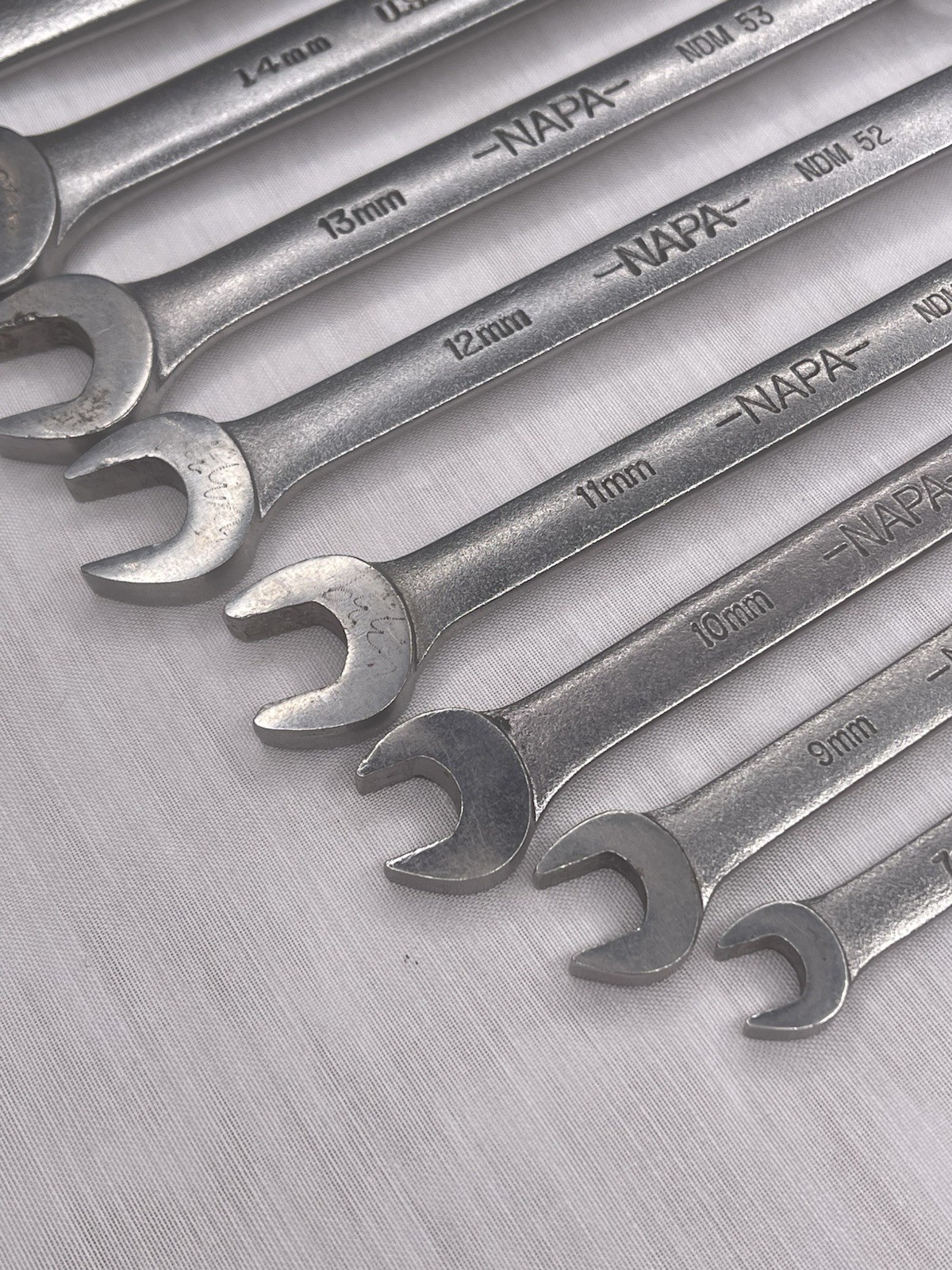 NAPA 12-Point Metric Wrench Set Made in USA 9 Pc. Set NDM Series 7mm - 18mm