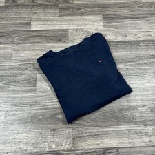 TOMMY HILFIGER Crew Neck Short Sleeve Dark Blue Basic T-Shirt Girl's Size Medium