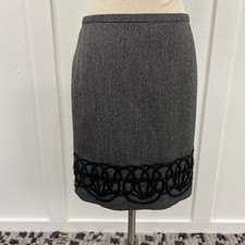 Ann Taylor LOFT Women's A-Line Skirt Size 4 Gray Above Knee Work Office