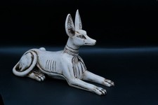 UNIQUE ANCIENT EGYPTIAN ANTIQUE statue stone seated dog Anubis Jackal sculpture