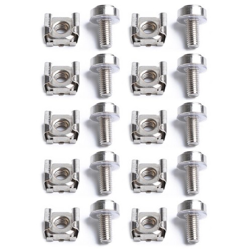 10Pcs Metal Nickel Plated Square Hole Cage Nuts & Screws For Server Rack Cabinet - Photo 4/12