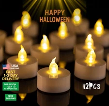 12 Pack LED Tea Lights Flameless Candles, Battery Operated Flickering Lights
