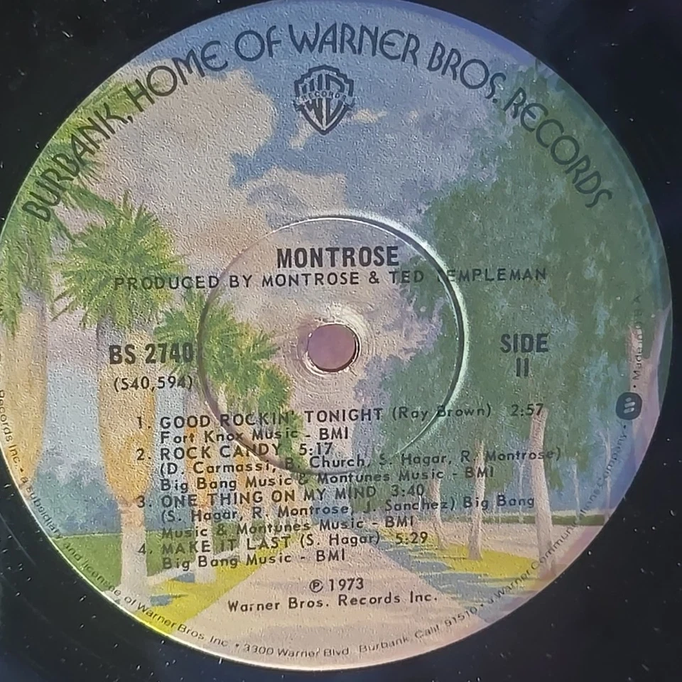 Montrose–Montrose–1973 Warner Bros–BS 2740 1X Artisan Vinyl Record LP Foto 4 de 4