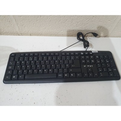 Compoint Full-Size Tastatur nur schwarz kabelgebunden ergonomisch QWERTY (Standard) für PC