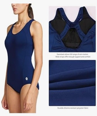 Baleaf Women's Racerback Competitive One Piece Swimwear navy blue Swimming  S