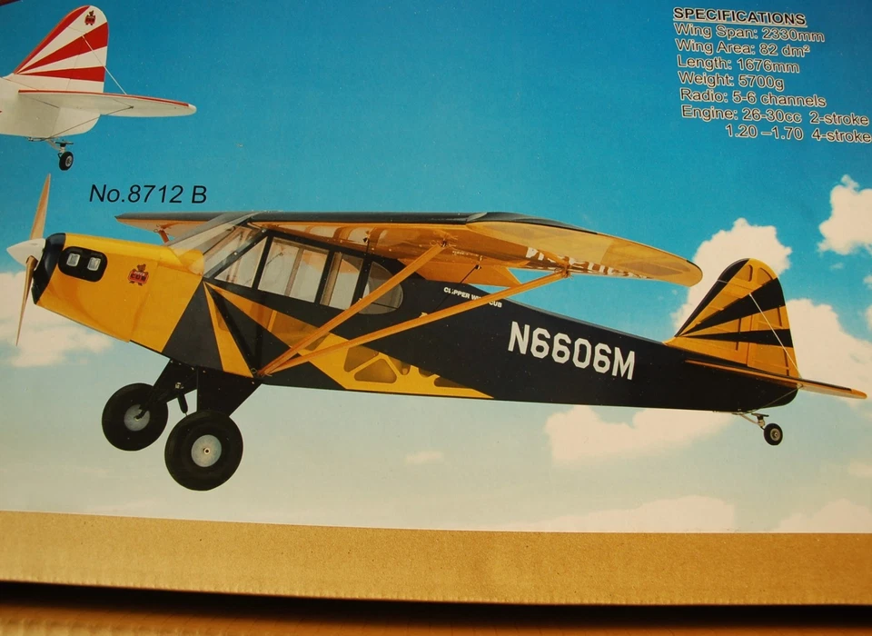 RC 1:4 Piper Cub 2330 mm ARF ARTF Balsa Holz GFK-Haube 210-250KV 26-30ccm - Bild 3 von 4