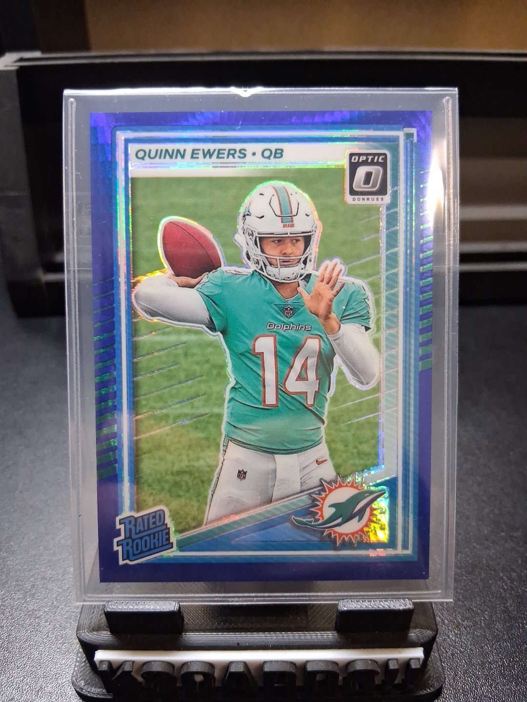 2025 Panini Donruss Optic - Rated Rookie Quinn Ewers #213 Blue Hyper Prizm (RC)