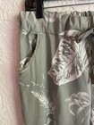 Kaktus Palm Print Pants Size Large Tropical Pockets Beach Summer Elastic Waist — photo 2