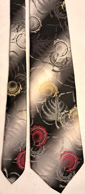 Shiaparelli Made expressly for Hughes & Hatcher tie Burma black gray pattern